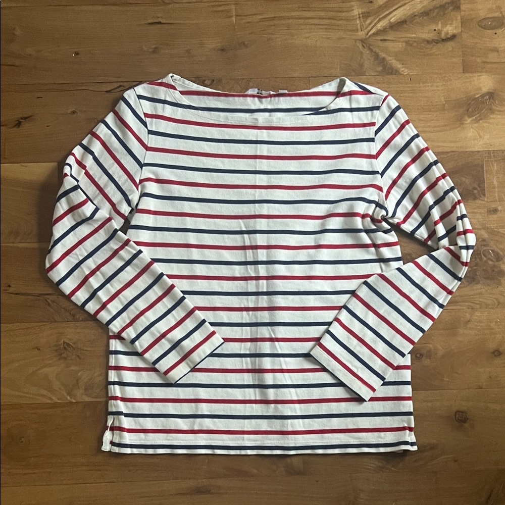 Uniqlo Women's Long Sleeve Striped Tee - Red, Blue, White | Sz M